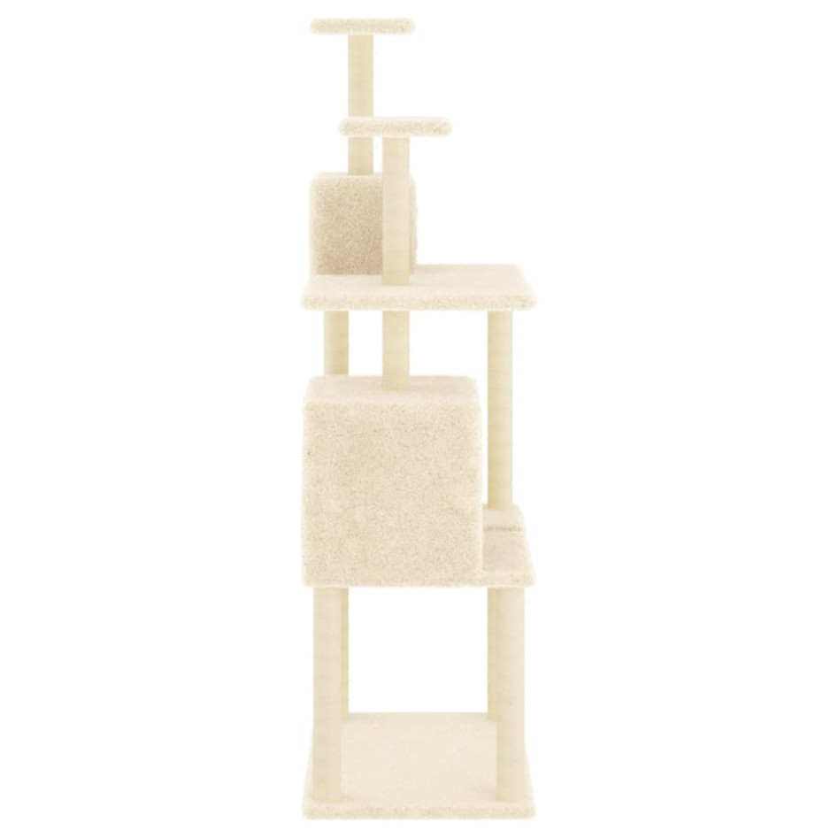 Rascador para gatos con postes de sisal color crema 167