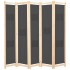 Biombo divisor 5 paneles de tela gris 200x170x4