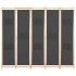 Biombo divisor 5 paneles de tela gris 200x170x4