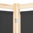 Biombo divisor 5 paneles de tela gris 200x170x4