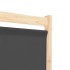 Biombo divisor 5 paneles de tela gris 200x170x4