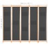 Biombo divisor 5 paneles de tela gris 200x170x4