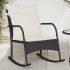 Silla mecedora de jardín con cojines ratán sintético