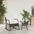 Silla mecedora de jardín con cojines ratán sintético