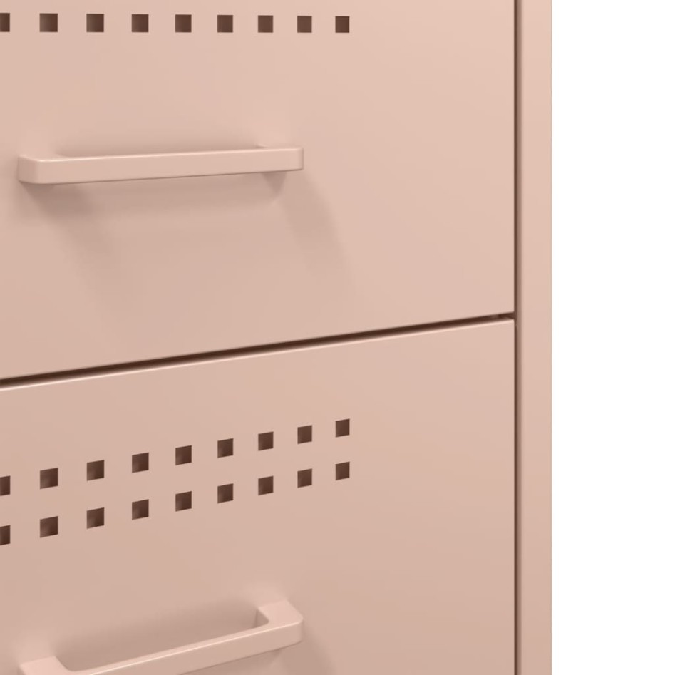 Mesita de noche acero rosa 36x39x68