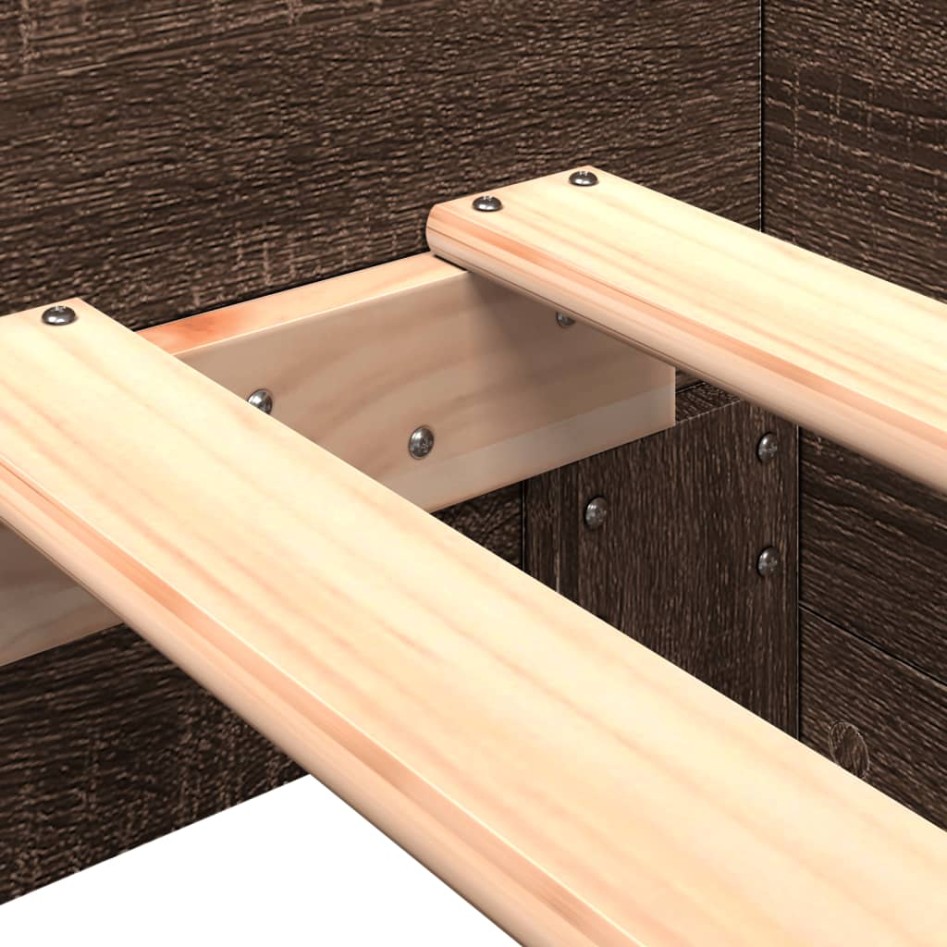Estructura de cama sin colchón madera marrón roble 90x200