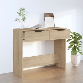 Mesa consola de madera contrachapada roble Sonoma 90x36x75