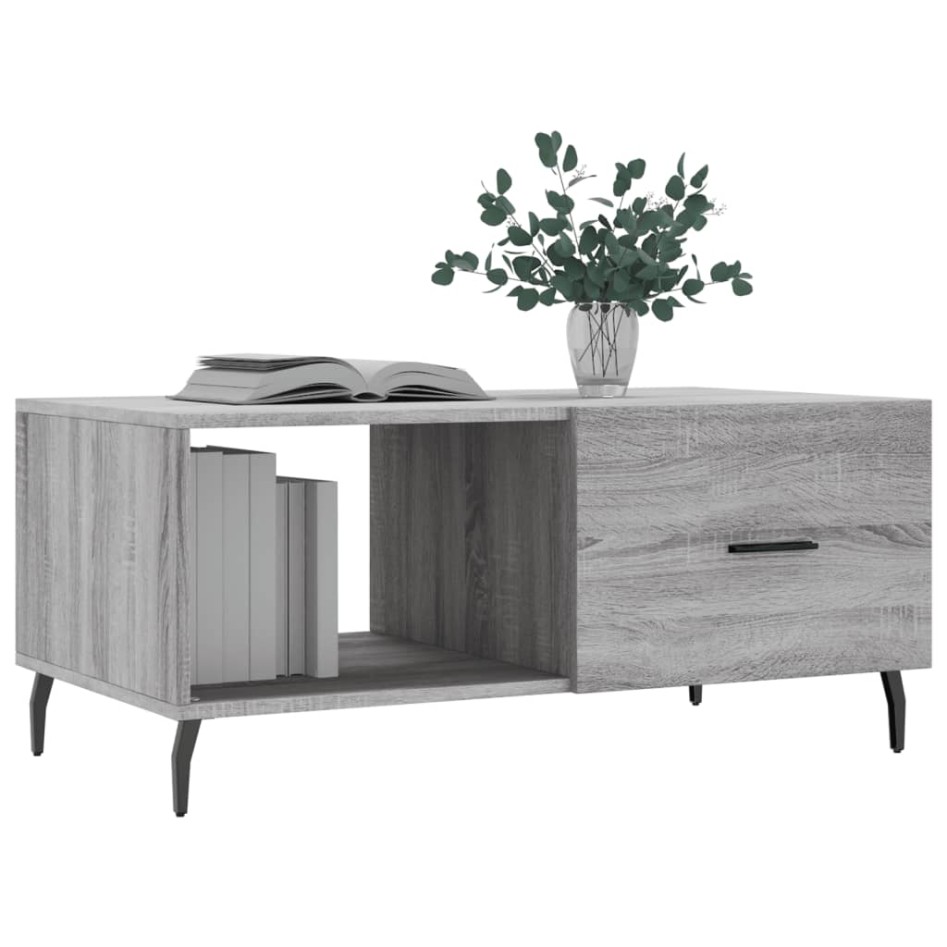 Mesa de centro madera contrachapada gris Sonoma 90x50x40