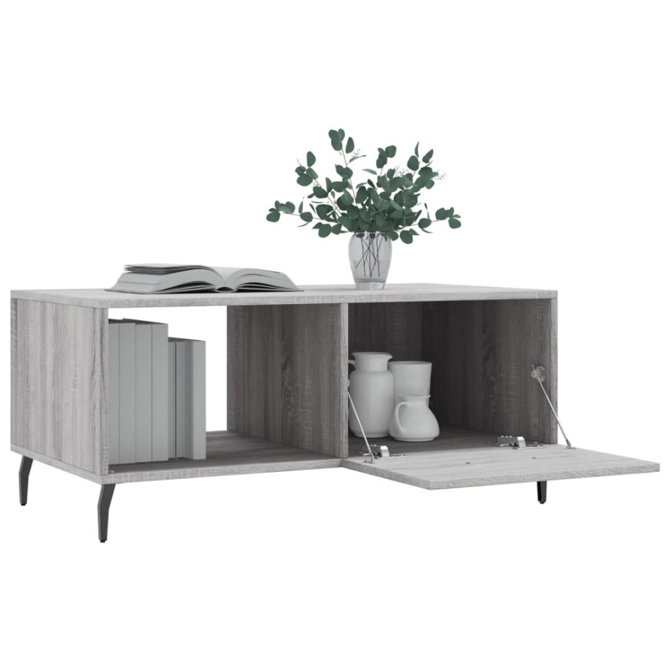 Mesa de centro madera contrachapada gris Sonoma 90x50x40