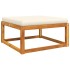 Taburete de jardín con cojín madera maciza acacia 65x65x29