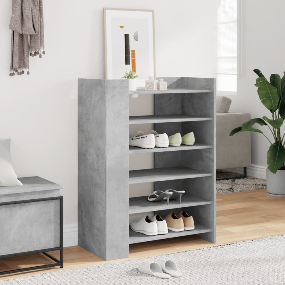 Mueble zapatero madera ingeniería gris hormigón
