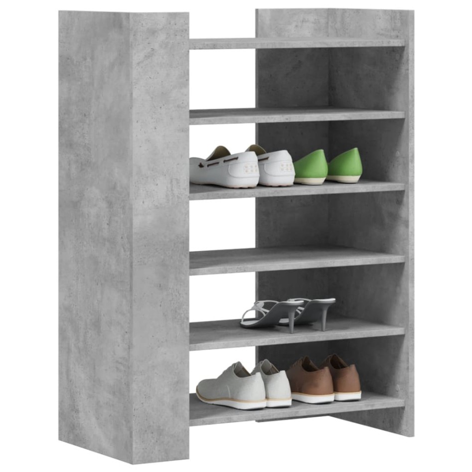 Mueble zapatero madera ingeniería gris hormigón