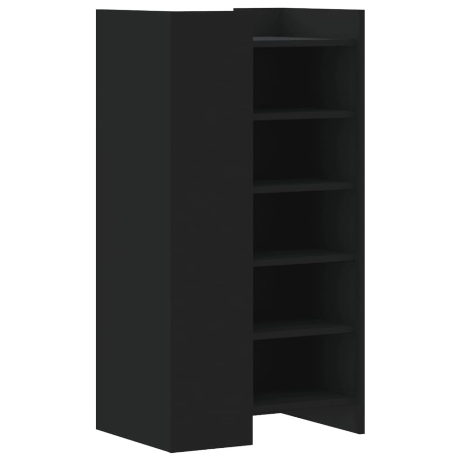 Mueble zapatero madera de ingeniería negro 52x37,5x100