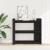 Mesa consola de madera de ingeniería negra 100x35x90
