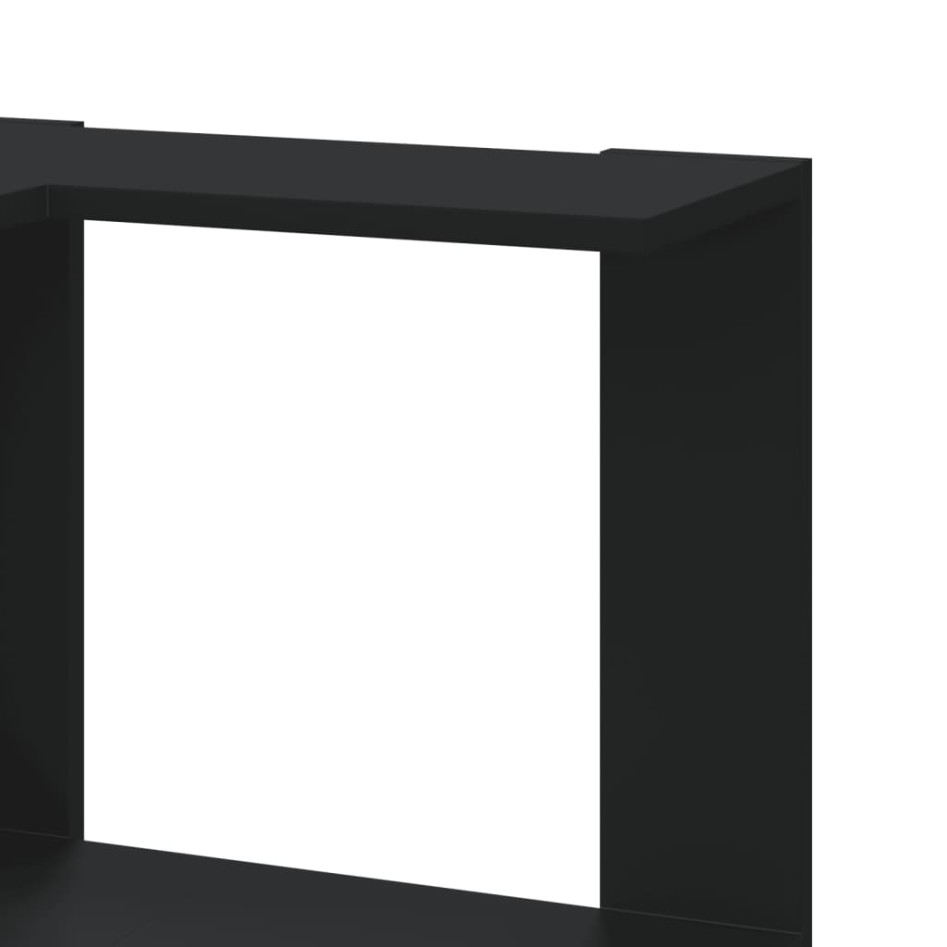 vi Estantería de esquina 5 niveles madera negro 50x50x179