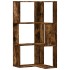 Estantería esquina 3 niveles madera roble ahumado 50x50x102