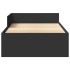 Estructura de cama madera de ingeniería negra 90x190