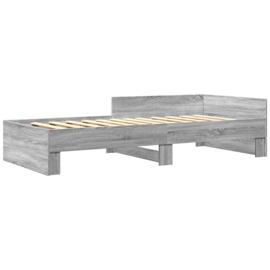 Estructura de cama madera de ingeniería gris Sonoma 90x190