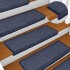 Alfombras de peldaños de escalera 15 uds gris y azul 65x21x4