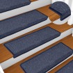 Alfombras de peldaños de escalera 15 uds gris y azul 65x21x4 cm