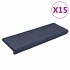 Alfombras de peldaños de escalera 15 uds gris y azul 65x21x4