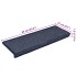 Alfombras de peldaños de escalera 15 uds gris y azul 65x21x4