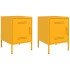 Mesitas de noche 2 uds acero amarillo mostaza 36x39x50,5