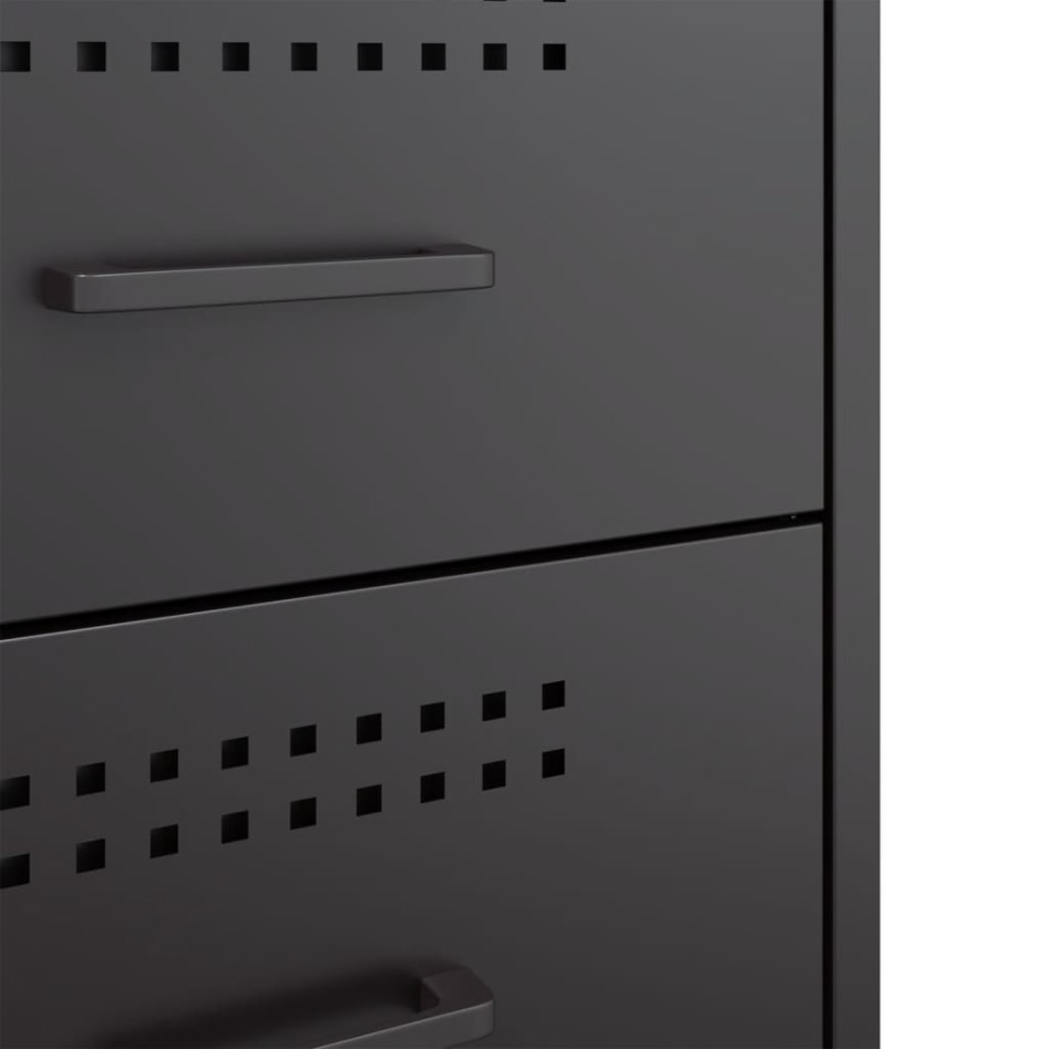 Mesita de noche acero negro 36x39x50,5