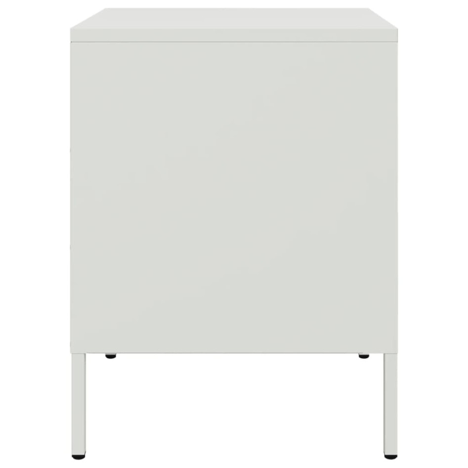 Mesita de noche de acero blanco 36x39x50,5