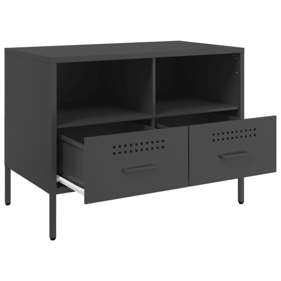 Mueble para TV acero negro 68x39x50,5