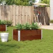 Jardinera de madera maciza de pino marrón 100x50 cm