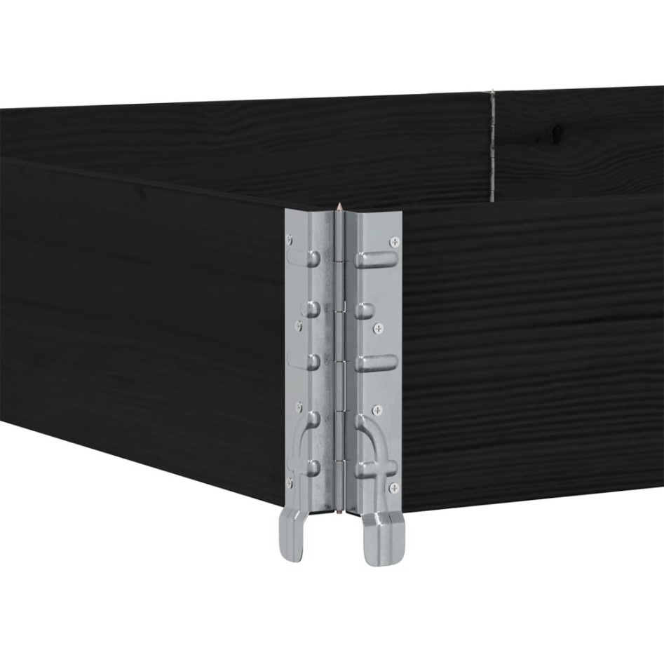 Jardinera de madera maciza de pino negra 150x100