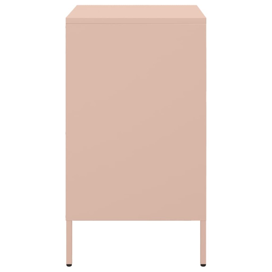 Mesita de noche acero rosa 36x39x68
