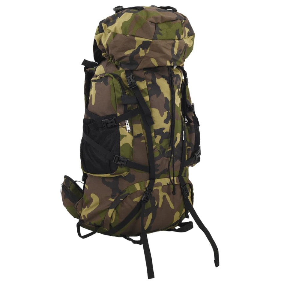 Mochila de senderismo tela oxford verde camuflaje 80