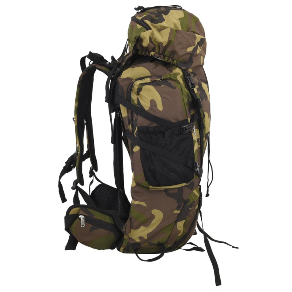 Mochila de senderismo tela oxford verde camuflaje 100