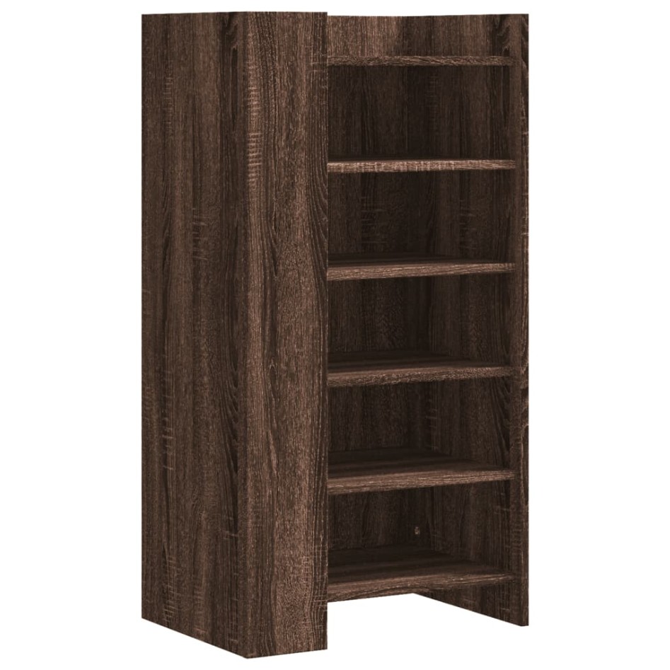 Mueble zapatero madera de ingenería marrón roble 52x37,5x100