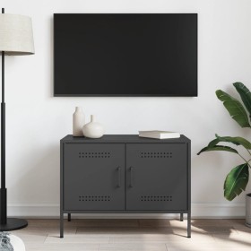 Mueble de TV acero negro 68x39x50,5