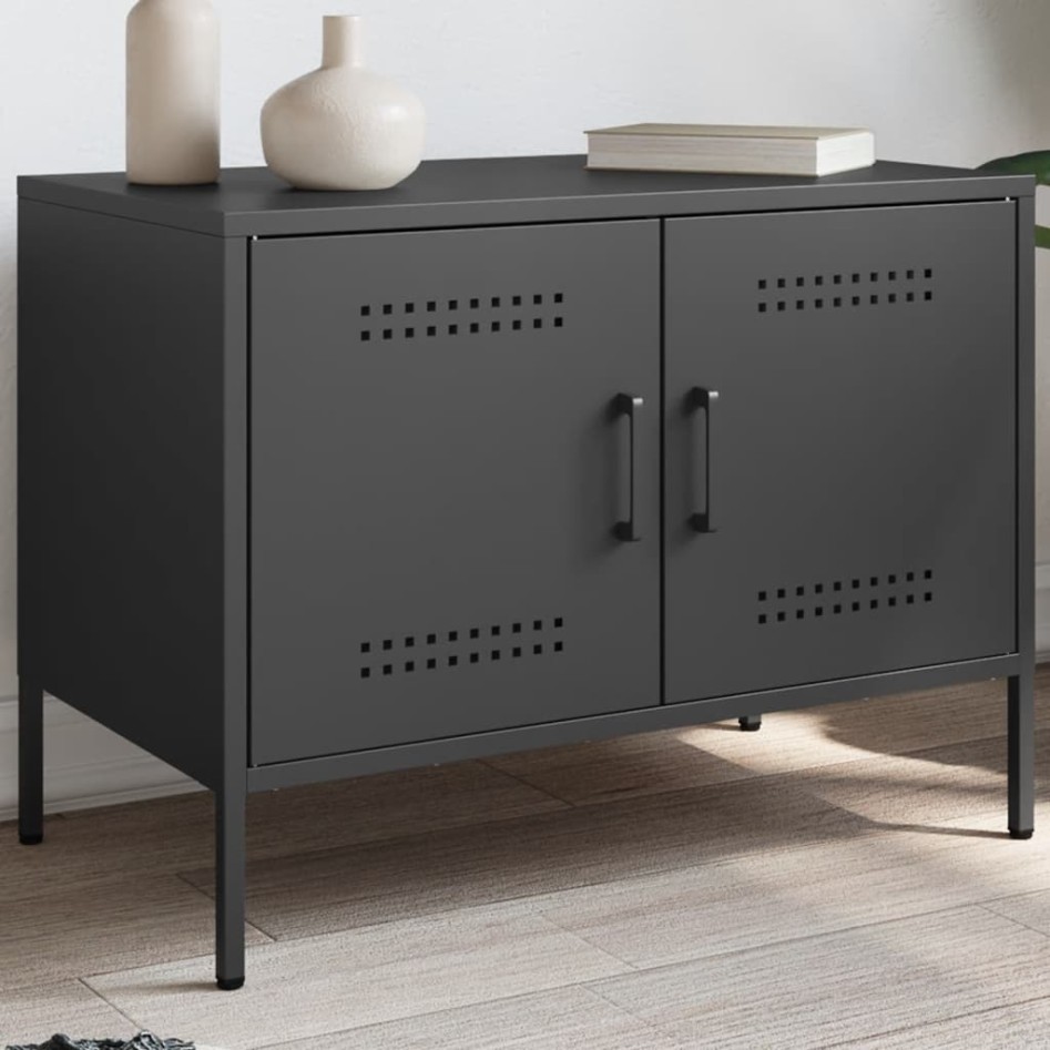 Mueble de TV acero negro 68x39x50,5