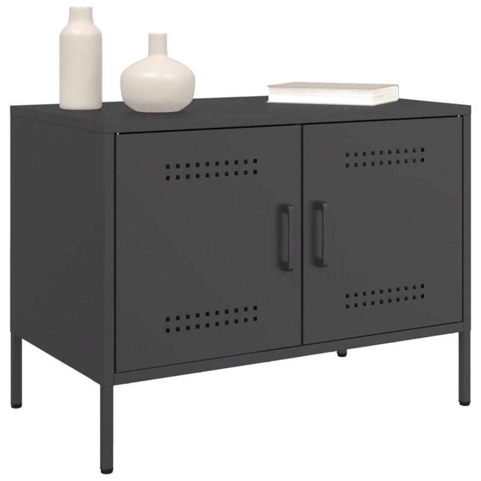 Mueble de TV acero negro 68x39x50,5