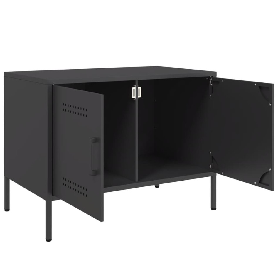 Mueble de TV acero negro 68x39x50,5