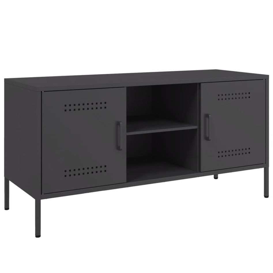 Mueble para TV de acero negro 100,5x39x50,5