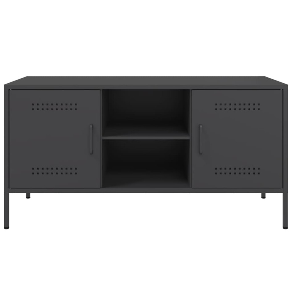 Mueble para TV de acero negro 100,5x39x50,5