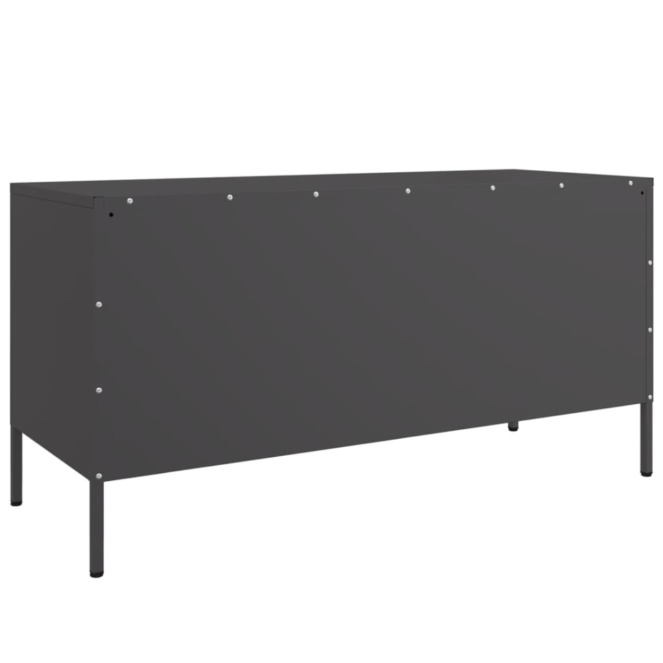 Mueble para TV de acero negro 100,5x39x50,5