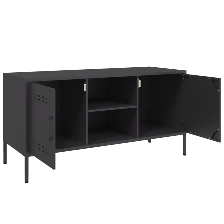 Mueble para TV de acero negro 100,5x39x50,5