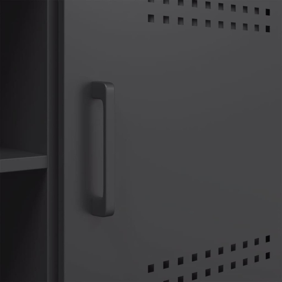 Mueble para TV de acero negro 100,5x39x50,5