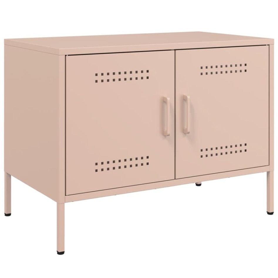Mueble de TV acero rosa 68x39x50,5