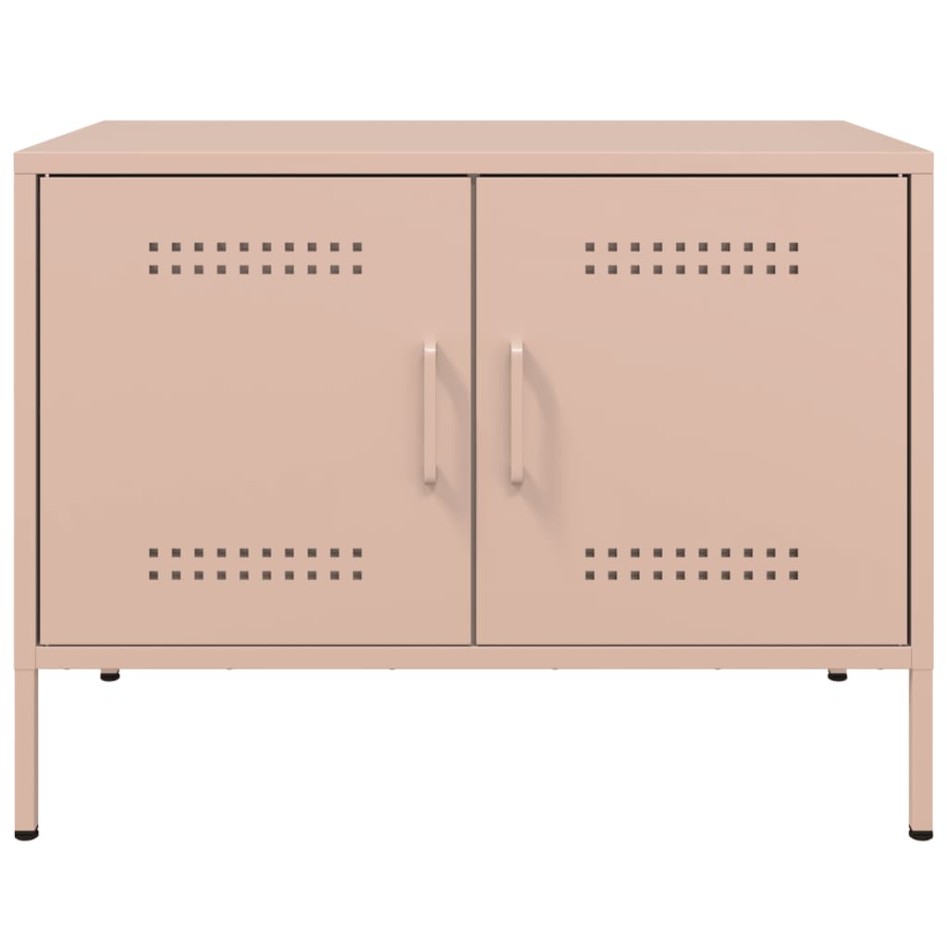 Mueble de TV acero rosa 68x39x50,5