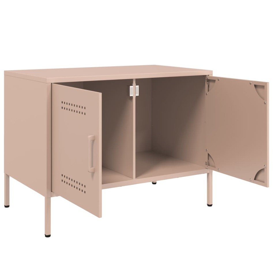Mueble de TV acero rosa 68x39x50,5