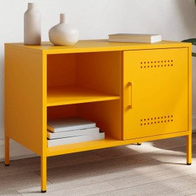 Mueble de TV de acero amarillo mostaza 68x39x50,5