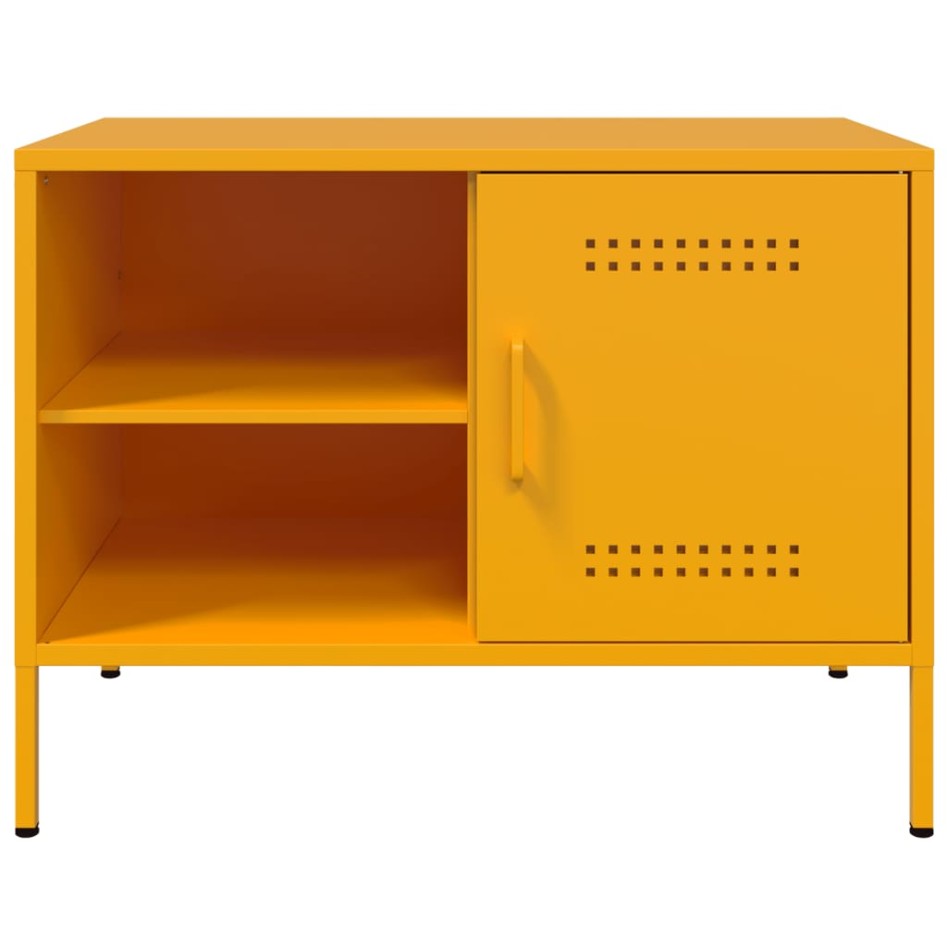Mueble de TV de acero amarillo mostaza 68x39x50,5